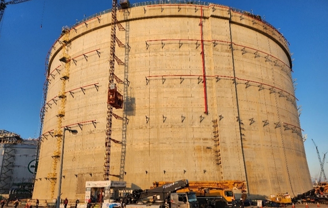 Gwangyang LNG Terminal 6th tank equipment, piping, and steel construction